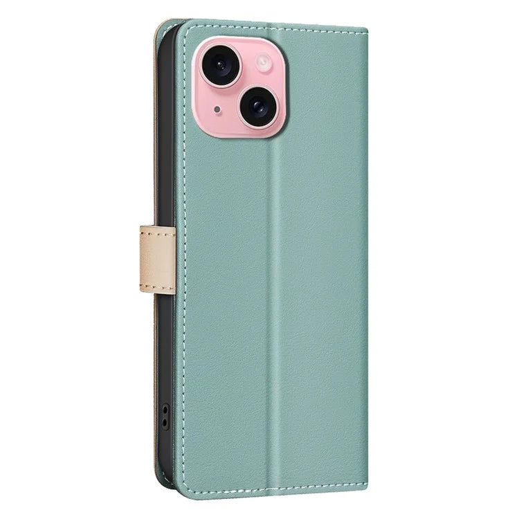 BINFEN COLOR BF33 For iPhone 15 Case Splicing Color Phone Cover RFID Blocking