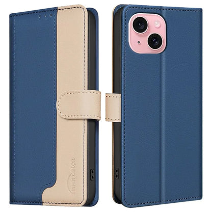 BINFEN COLOR BF33 For iPhone 15 Case Splicing Color Phone Cover RFID Blocking