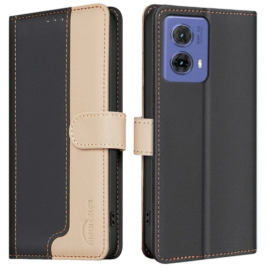 BINFEN COLOR BF33 For Motorola Moto G85 5G / S50 Neo 5G Case Dual Color Leather Phone Wallet Cover