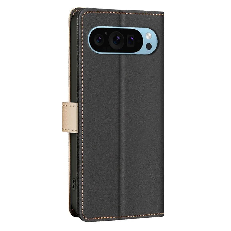 BINFEN COLOR BF33 For Google Pixel 9 Case Color Splicing Leather Cover with RFID Blocking