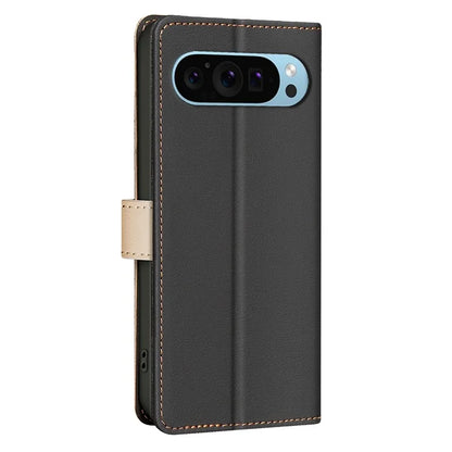 BINFEN COLOR BF33 For Google Pixel 9 Case Color Splicing Leather Cover with RFID Blocking