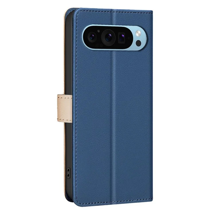 BINFEN COLOR BF33 For Google Pixel 9 Case Color Splicing Leather Cover with RFID Blocking