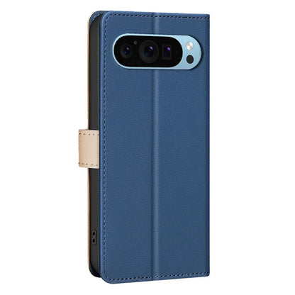 BINFEN COLOR BF33 For Google Pixel 9 Case Color Splicing Leather Cover with RFID Blocking