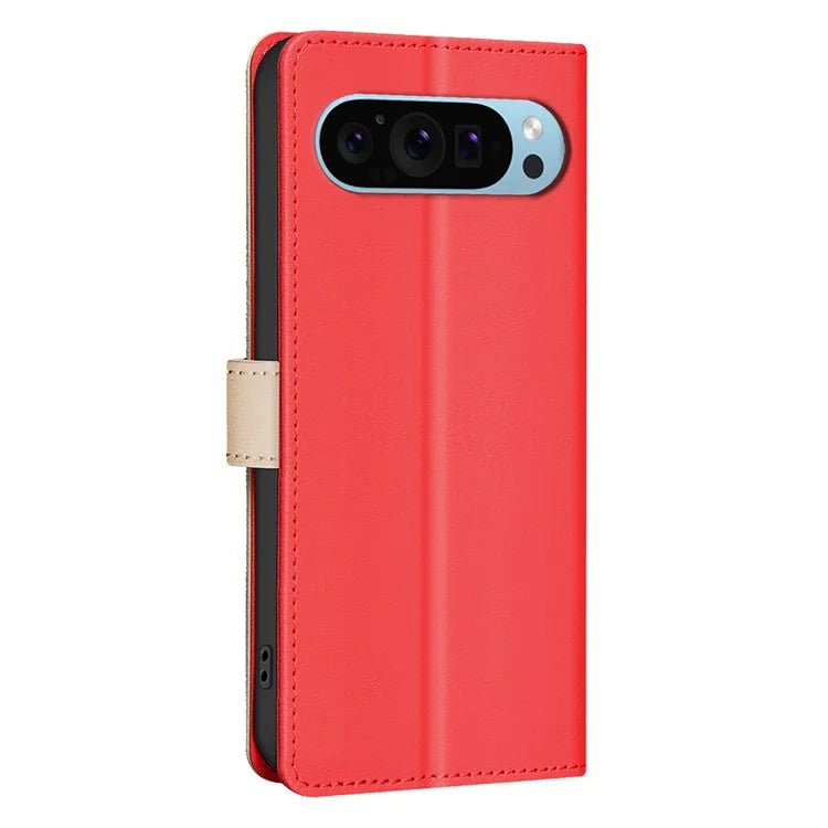 BINFEN COLOR BF33 For Google Pixel 9 Case Color Splicing Leather Cover with RFID Blocking