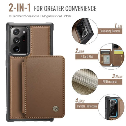 JEEHOOD J05 For Samsung Galaxy Note20 Ultra / Note20 Ultra 5G Case Detachable Card Bag