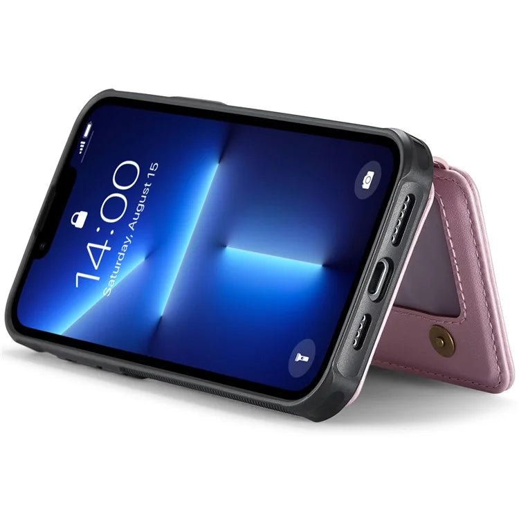 JEEHOOD J05 For iPhone 13 Pro Max Case RFID Blocking Card Bag Leather+TPU Phone Cover