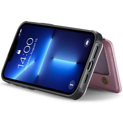 JEEHOOD J05 For iPhone 13 Pro Max Case RFID Blocking Card Bag Leather+TPU Phone Cover