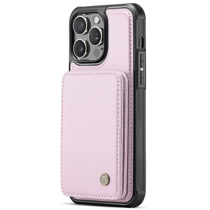 JEEHOOD J05 For iPhone 13 Pro Max Case RFID Blocking Card Bag Leather+TPU Phone Cover