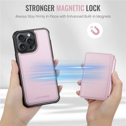 JEEHOOD J05 For iPhone 13 Pro Max Case RFID Blocking Card Bag Leather+TPU Phone Cover