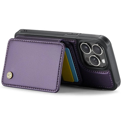 JEEHOOD J05 For iPhone 13 Pro Max Case RFID Blocking Card Bag Leather+TPU Phone Cover