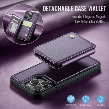 JEEHOOD J05 For iPhone 13 Pro Max Case RFID Blocking Card Bag Leather+TPU Phone Cover