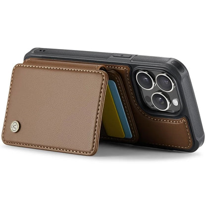 JEEHOOD J05 For iPhone 13 Pro Max Case RFID Blocking Card Bag Leather+TPU Phone Cover