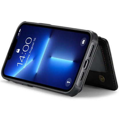 JEEHOOD J05 For iPhone 13 Pro Max Case RFID Blocking Card Bag Leather+TPU Phone Cover