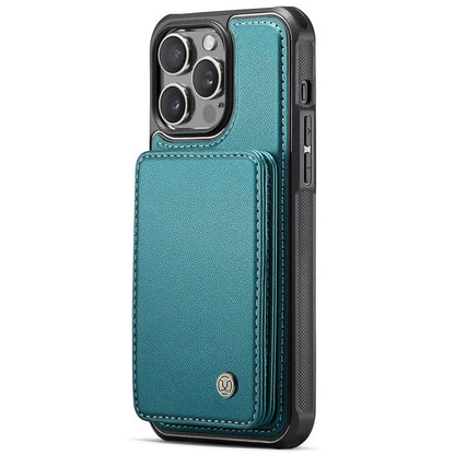 JEEHOOD J05 For iPhone 13 Pro Max Case RFID Blocking Card Bag Leather+TPU Phone Cover
