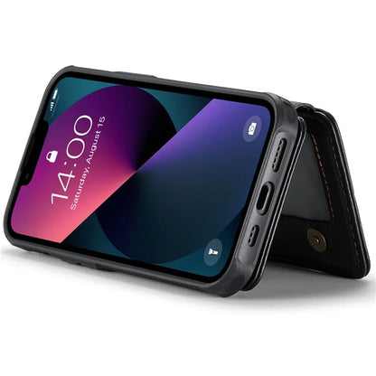 JEEHOOD J05 For iPhone 13 Case Card Slots Leather+TPU Phone Cover Detachable Design