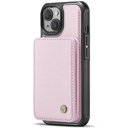 JEEHOOD J05 For iPhone 13 Case Card Slots Leather+TPU Phone Cover Detachable Design