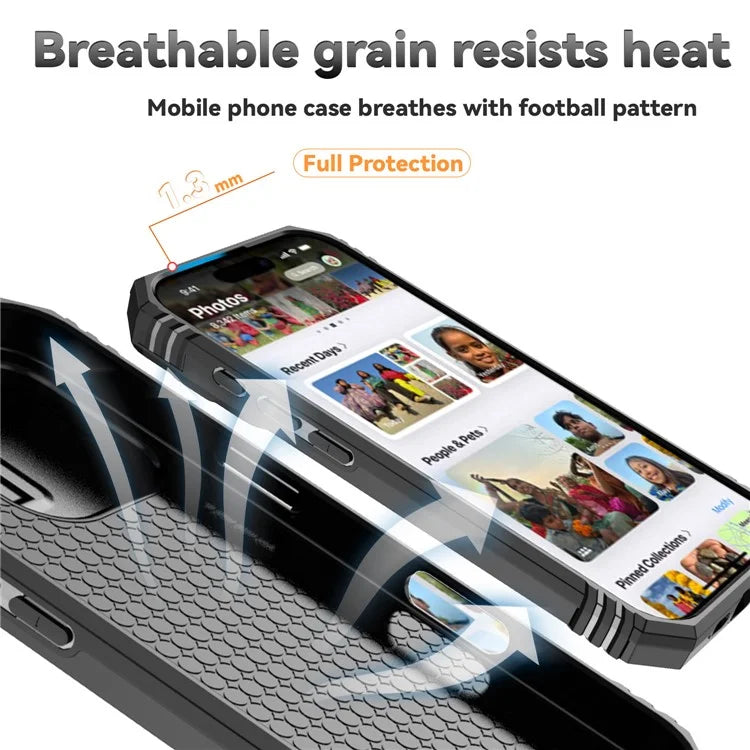 For iPhone 16 Pro Case Ring Kickstand PC+TPU Phone Cover with Camshield