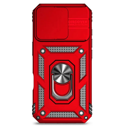 For iPhone 16 Pro Case Ring Kickstand PC+TPU Phone Cover with Camshield