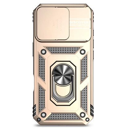 For iPhone 16 Pro Case Ring Kickstand PC+TPU Phone Cover with Camshield