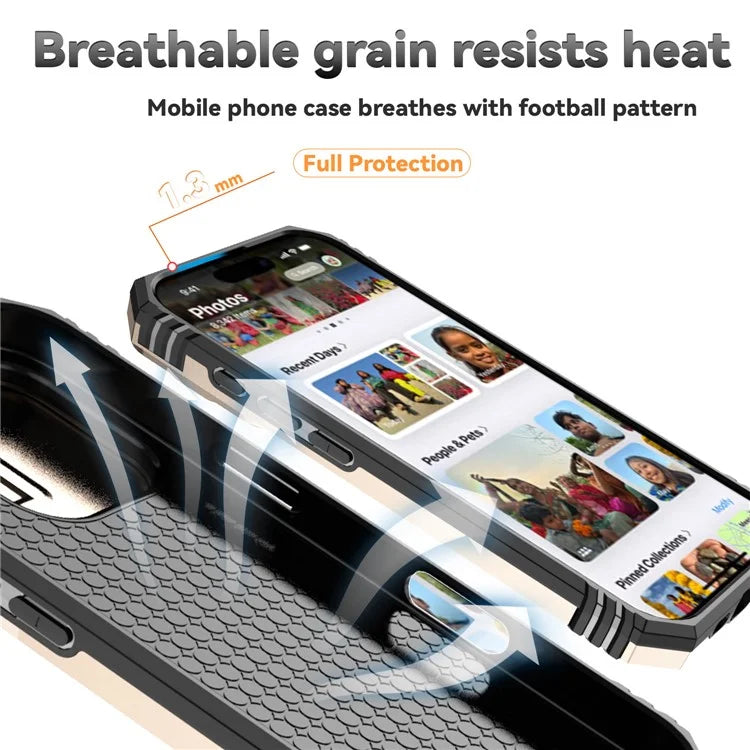 For iPhone 16 Pro Case Ring Kickstand PC+TPU Phone Cover with Camshield