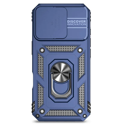 For iPhone 16 Pro Case Ring Kickstand PC+TPU Phone Cover with Camshield