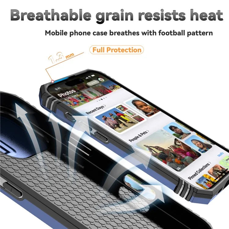 For iPhone 16 Pro Case Ring Kickstand PC+TPU Phone Cover with Camshield