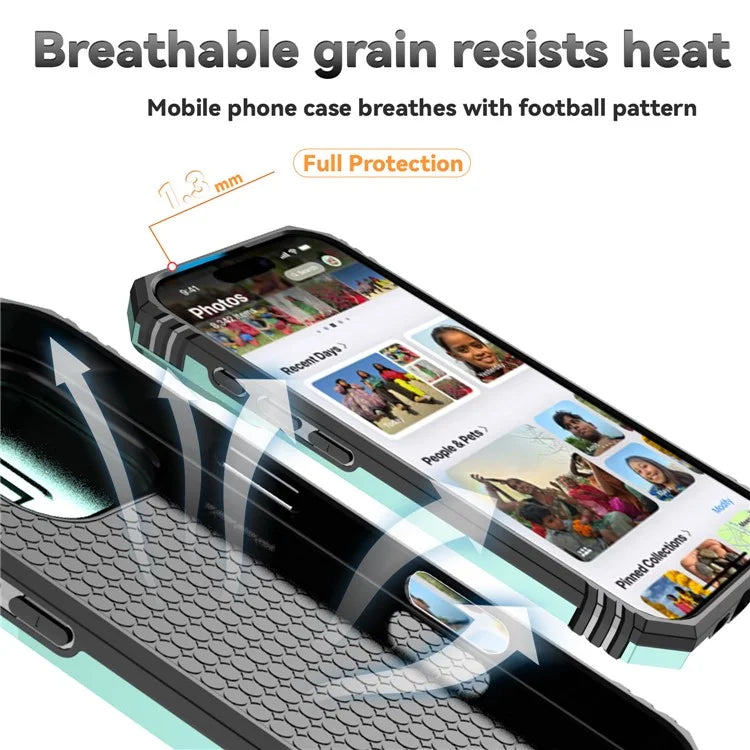 For iPhone 16 Pro Case Ring Kickstand PC+TPU Phone Cover with Camshield