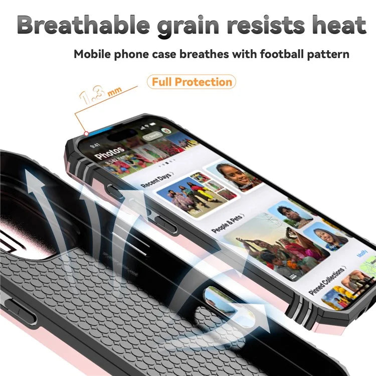 For iPhone 16 Pro Case Ring Kickstand PC+TPU Phone Cover with Camshield