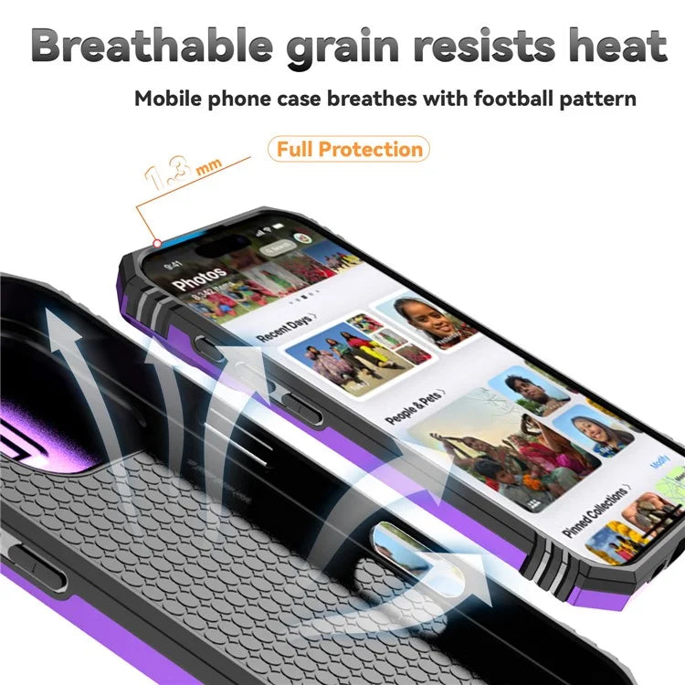 For iPhone 16 Pro Case Ring Kickstand PC+TPU Phone Cover with Camshield