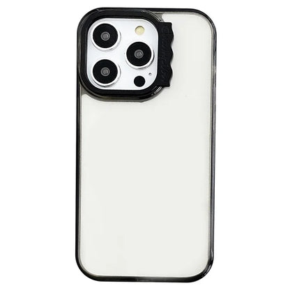 For iPhone 13 Pro Max Case PC + TPU Transparent Shockproof Phone Cover Cute Lens Frame