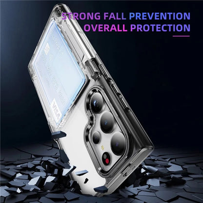 For Samsung Galaxy S24 Ultra Case Anti-Scratch TPU + Acrylic Phone Cover Card Holder