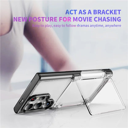 For Samsung Galaxy S24 Ultra Case Anti-Scratch TPU + Acrylic Phone Cover Card Holder