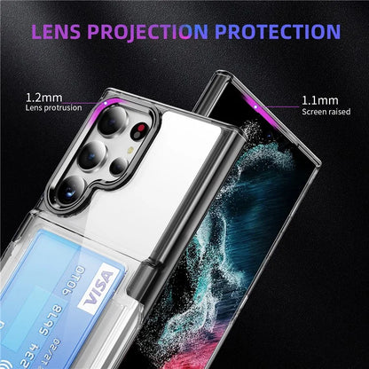 For Samsung Galaxy S24 Ultra Case Anti-Scratch TPU + Acrylic Phone Cover Card Holder