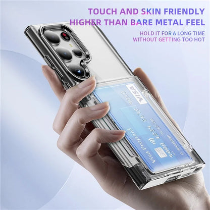 For Samsung Galaxy S24 Ultra Case Anti-Scratch TPU + Acrylic Phone Cover Card Holder