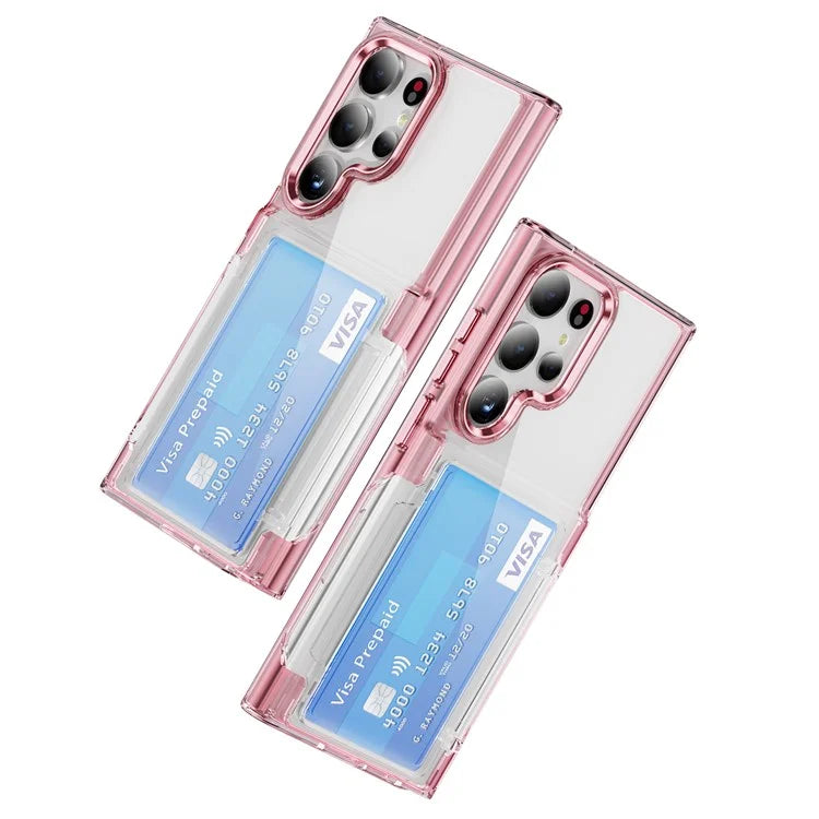 For Samsung Galaxy S24 Ultra Case Anti-Scratch TPU + Acrylic Phone Cover Card Holder