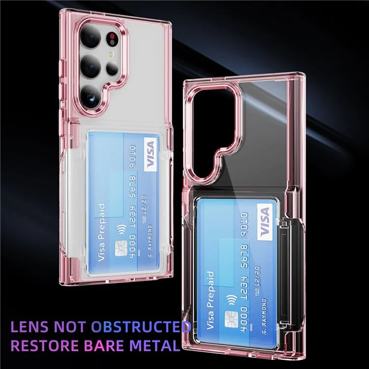 For Samsung Galaxy S24 Ultra Case Anti-Scratch TPU + Acrylic Phone Cover Card Holder