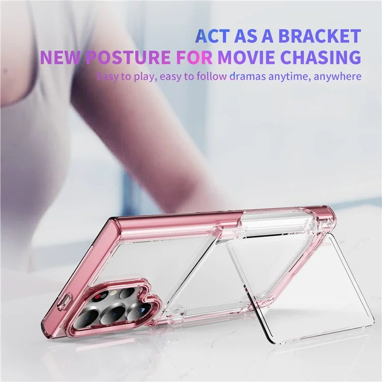 For Samsung Galaxy S24 Ultra Case Anti-Scratch TPU + Acrylic Phone Cover Card Holder