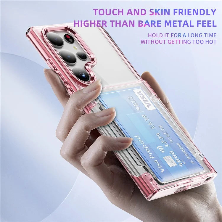 For Samsung Galaxy S24 Ultra Case Anti-Scratch TPU + Acrylic Phone Cover Card Holder