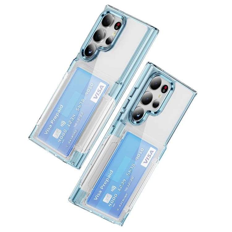 For Samsung Galaxy S24 Ultra Case Anti-Scratch TPU + Acrylic Phone Cover Card Holder