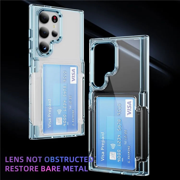 For Samsung Galaxy S24 Ultra Case Anti-Scratch TPU + Acrylic Phone Cover Card Holder