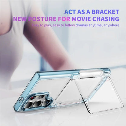 For Samsung Galaxy S24 Ultra Case Anti-Scratch TPU + Acrylic Phone Cover Card Holder