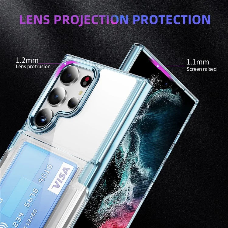 For Samsung Galaxy S24 Ultra Case Anti-Scratch TPU + Acrylic Phone Cover Card Holder