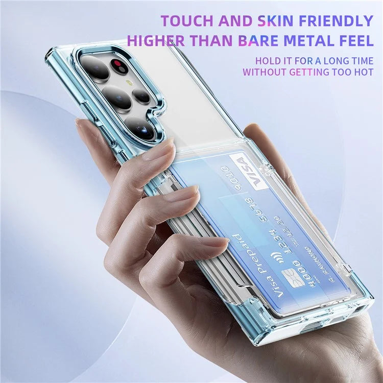 For Samsung Galaxy S24 Ultra Case Anti-Scratch TPU + Acrylic Phone Cover Card Holder