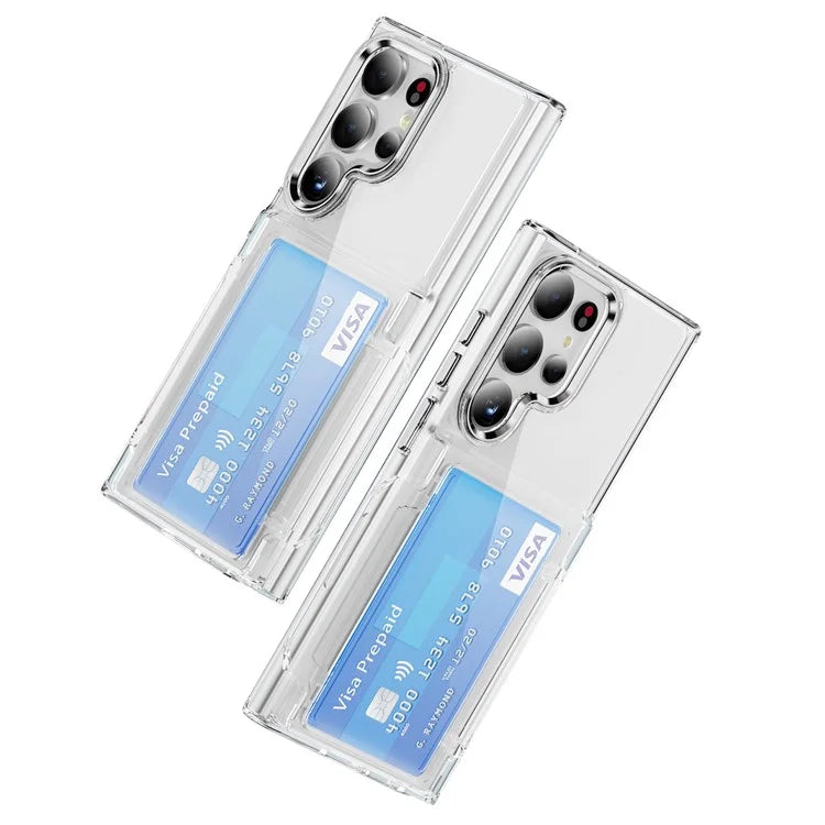 For Samsung Galaxy S24 Ultra Case Anti-Scratch TPU + Acrylic Phone Cover Card Holder