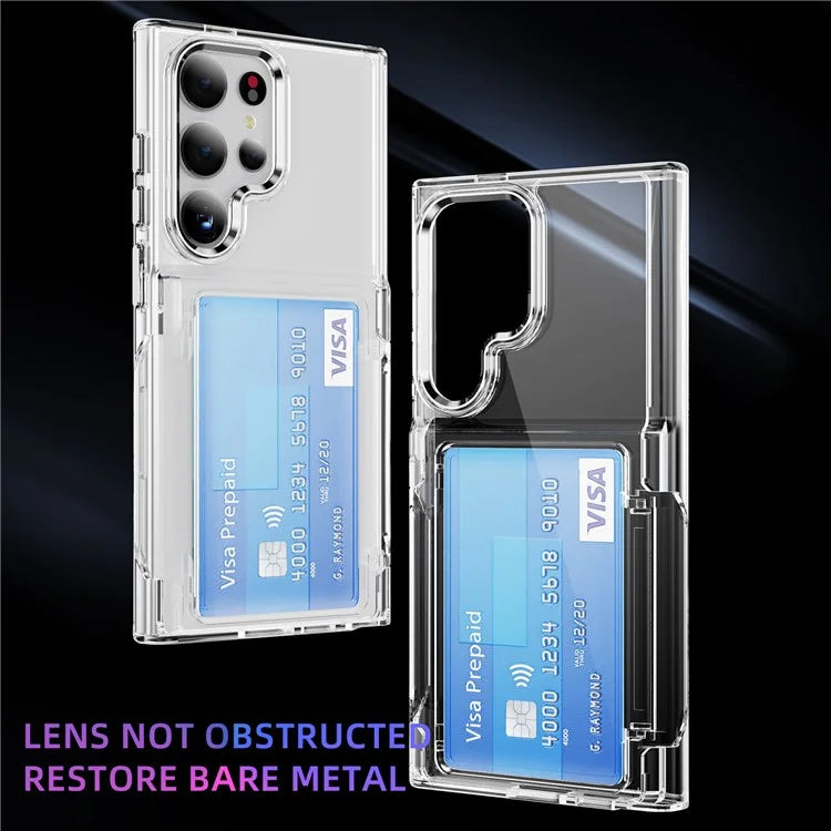 For Samsung Galaxy S24 Ultra Case Anti-Scratch TPU + Acrylic Phone Cover Card Holder