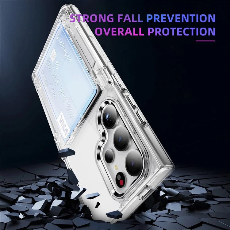 For Samsung Galaxy S24 Ultra Case Anti-Scratch TPU + Acrylic Phone Cover Card Holder