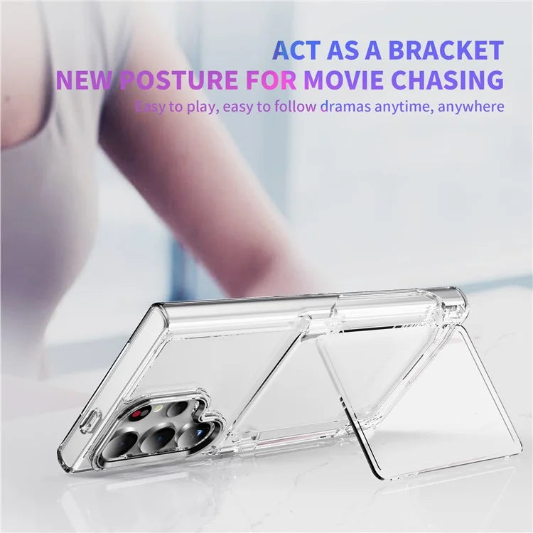 For Samsung Galaxy S24 Ultra Case Anti-Scratch TPU + Acrylic Phone Cover Card Holder
