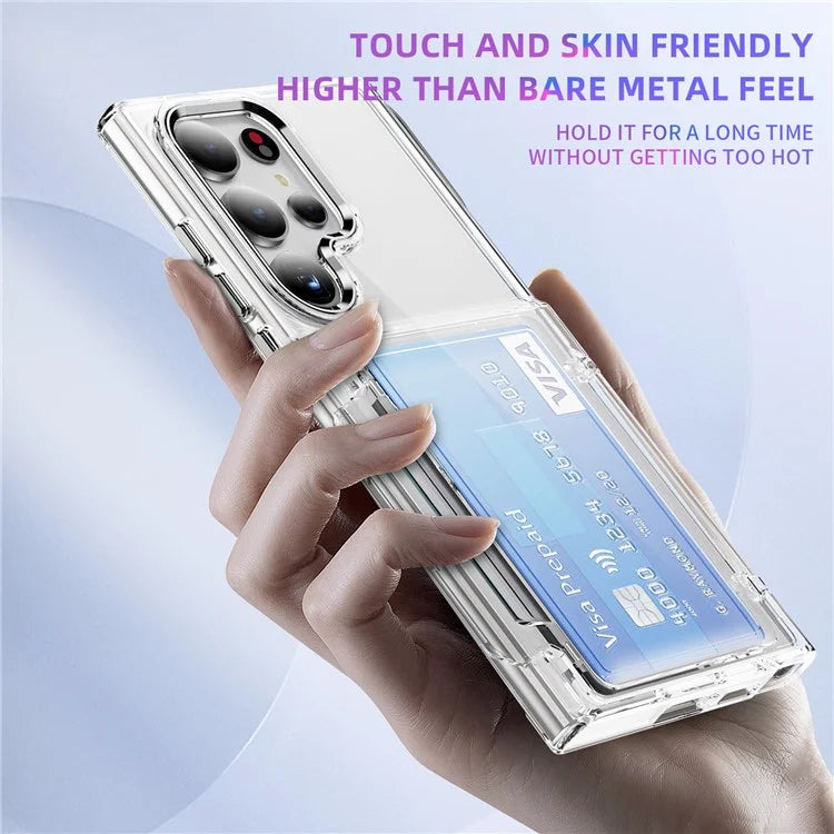For Samsung Galaxy S24 Ultra Case Anti-Scratch TPU + Acrylic Phone Cover Card Holder