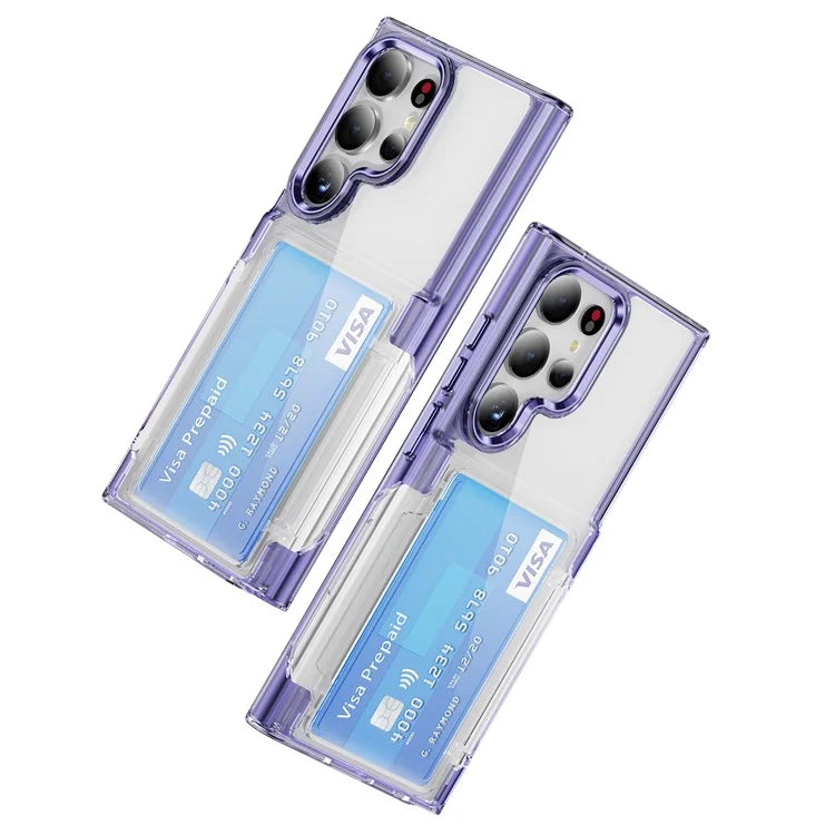 For Samsung Galaxy S24 Ultra Case Anti-Scratch TPU + Acrylic Phone Cover Card Holder
