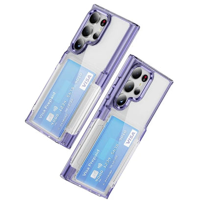 For Samsung Galaxy S24 Ultra Case Anti-Scratch TPU + Acrylic Phone Cover Card Holder